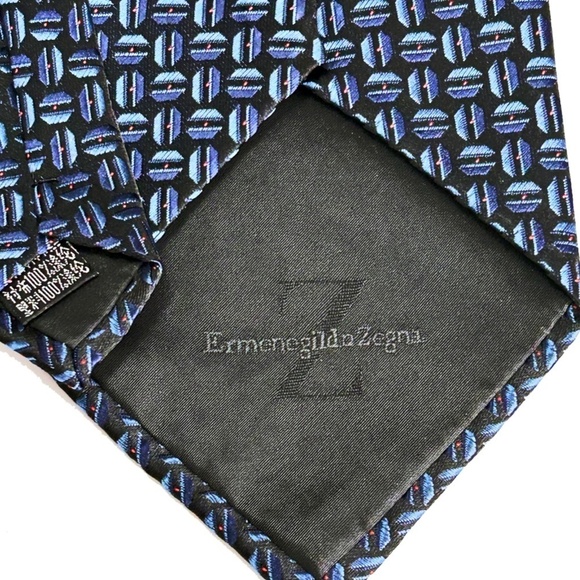 Ermenegildo Zega Woven Textured Necktie 100% Silk Branded Men's Designer Fashion - Picture 2 of 8